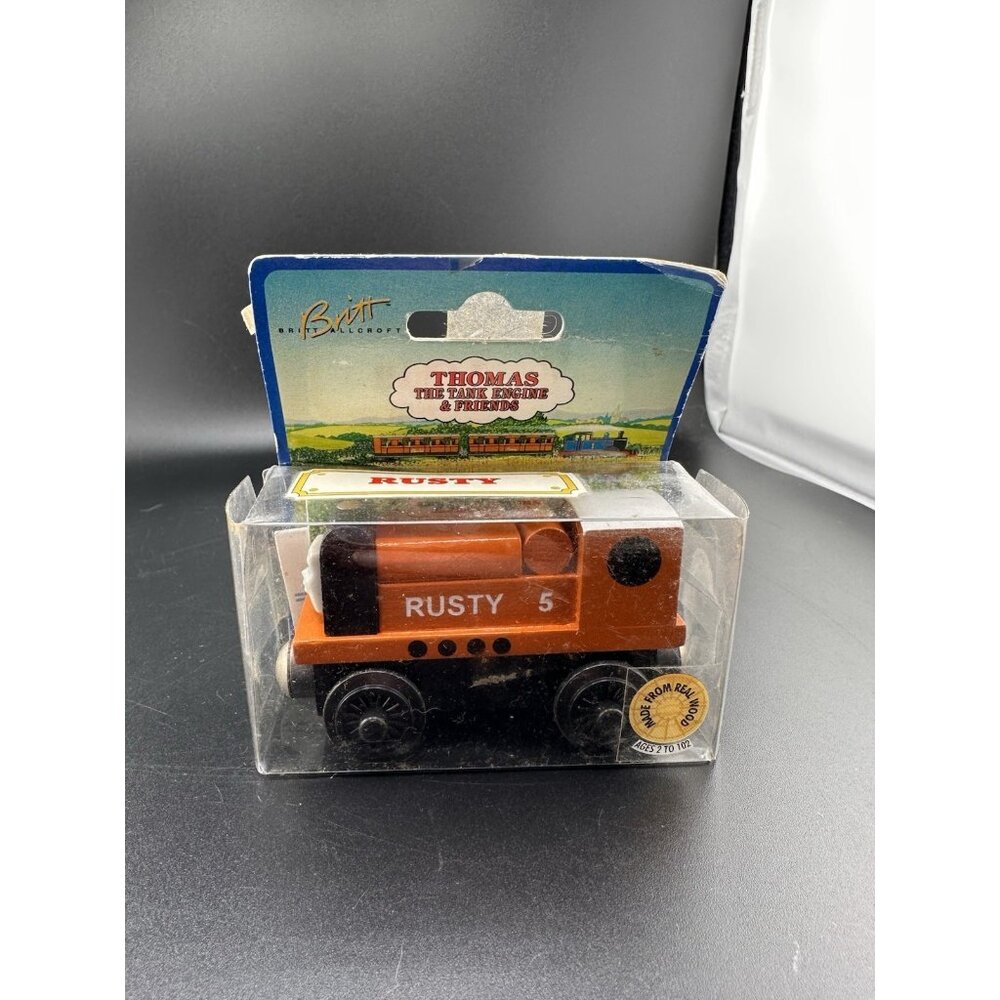 Thomas Wooden Railway RARE VTG Bright Orange 1994 Rusty New in Box‎ READ